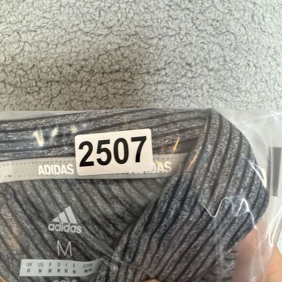 Adidas Shirt Men's M Grey Feeder Polo Short Sleeve Stretch Performance - Picture 9 of 9